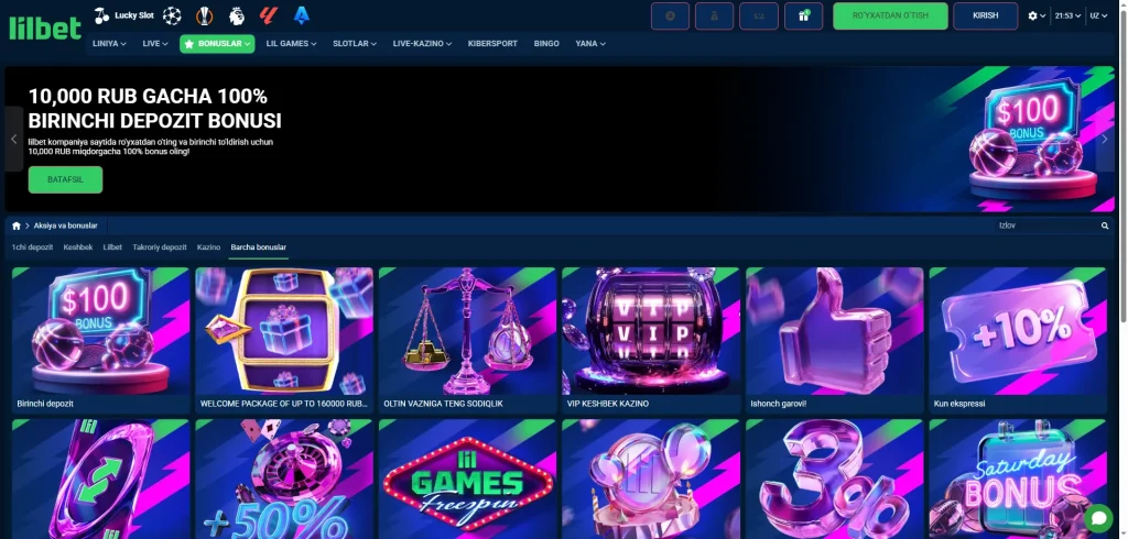 Yangi o'yinchilar uchun Lilbet bonuslari