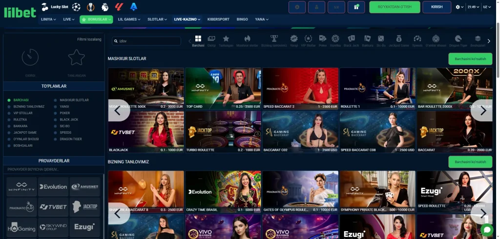 Lilbet onlayn kazinosi